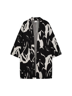 Waving Jacquard Kimono Jacket