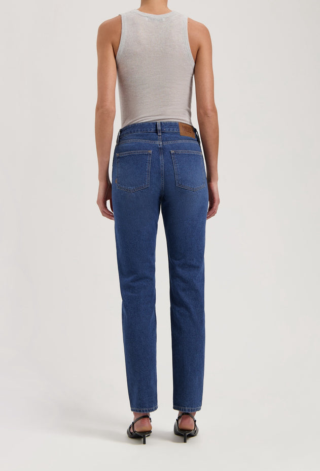 Go Mid Straight Jeans Used Stone