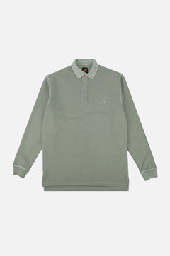 Carvalho Pigment Heavyweight Polo Sweater Silver Green