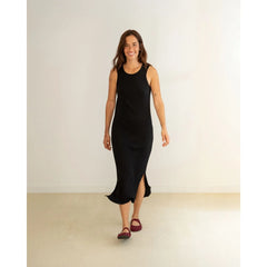 Long Ribbed Dress Black