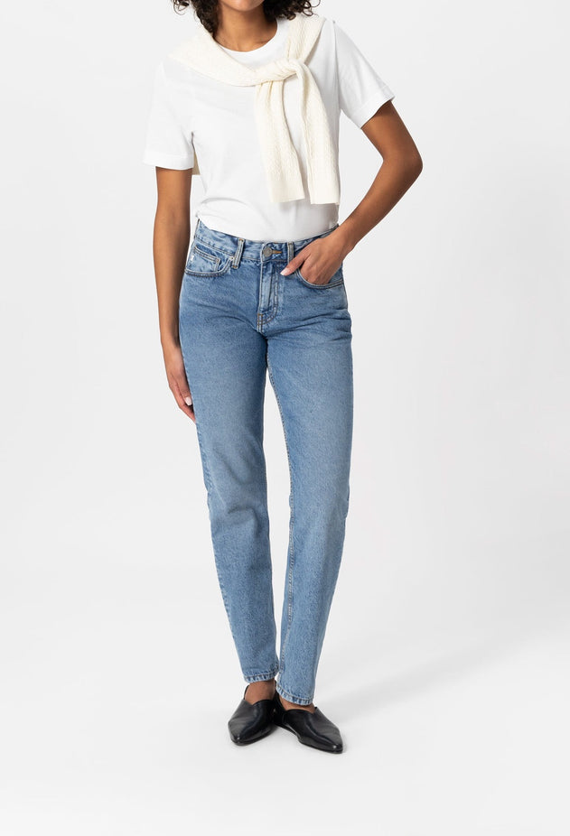 Go Mid Straight Jeans Stone Vintage