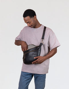Drew Bum Bag Maxi Black Soft Grain Leather