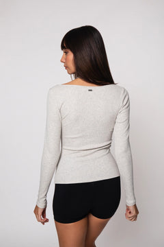 Square Long Sleeve Melange Gray