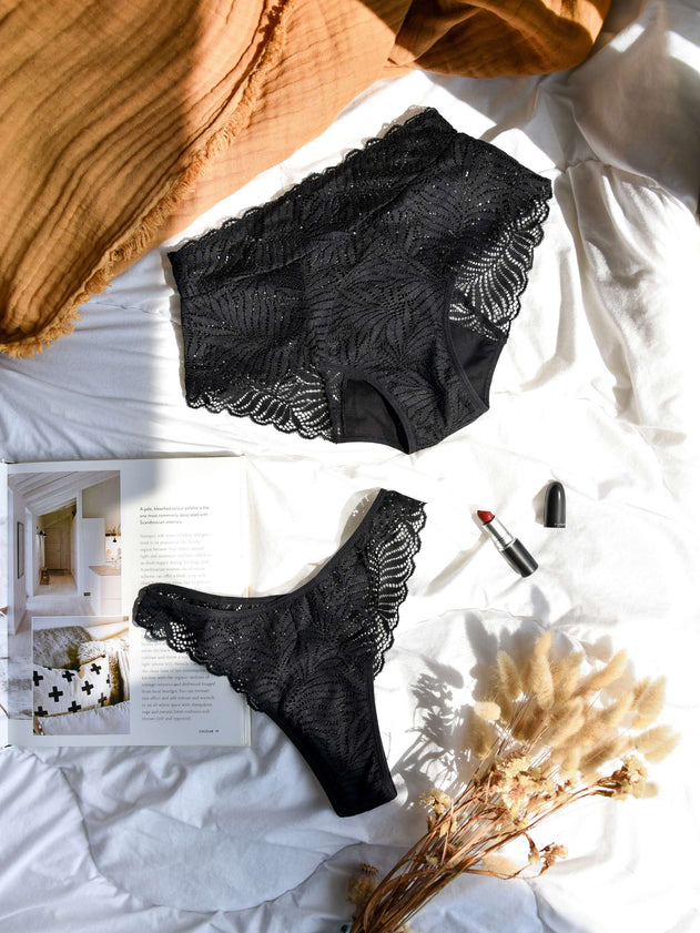 Lace Period Panties Mix 2-Pack Black