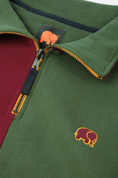 Heren Color Block Half Zip Sweater Harlequin