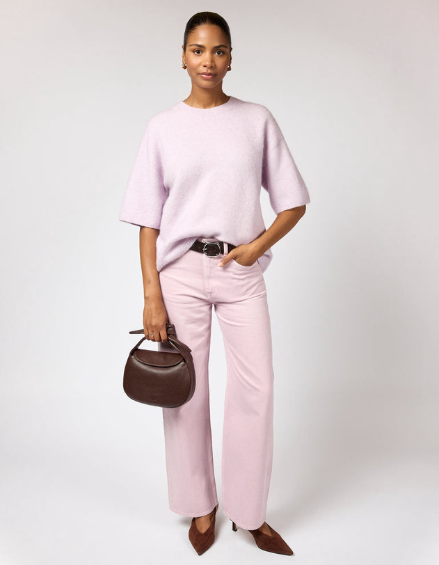 Coco Croissant Tas Chocoladebruin, Soft Grain leer