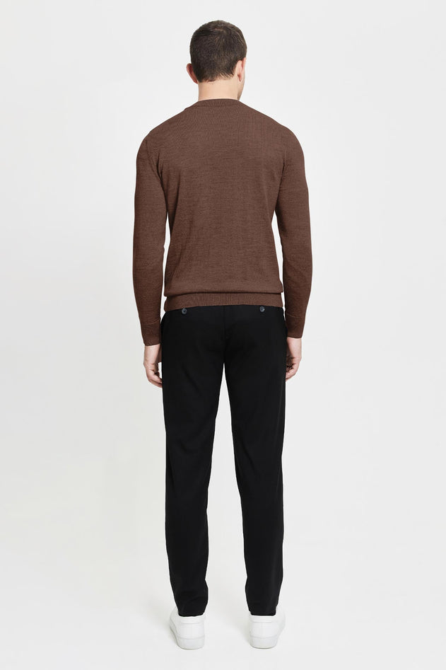 Daniel Extra Fine Merino Wool Pullover Camel