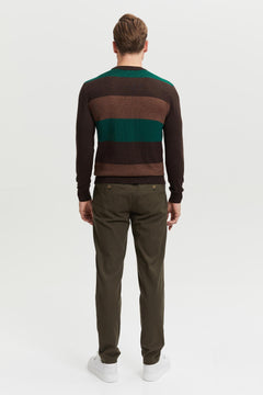 Daniel Extra Fine Merino Wool Pullover Brown/Green