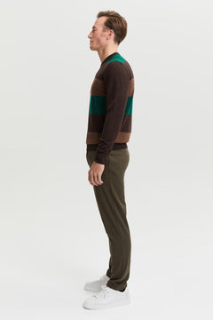 Daniel Extra Fine Merino Wool Pullover Brown/Green