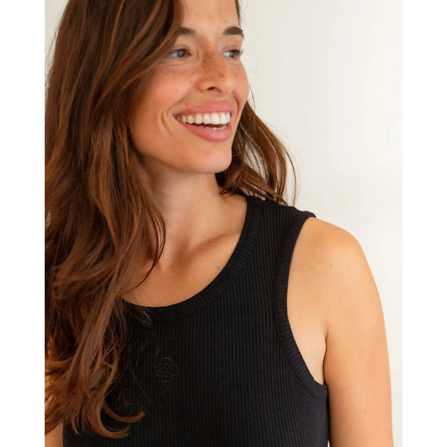 Long Ribbed Dress Black