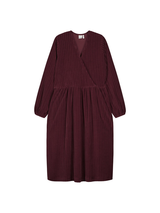 Velour Dress Burgundy