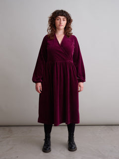 Velour Dress Burgundy