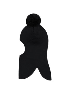 Kids' Pompom Balaclava Black