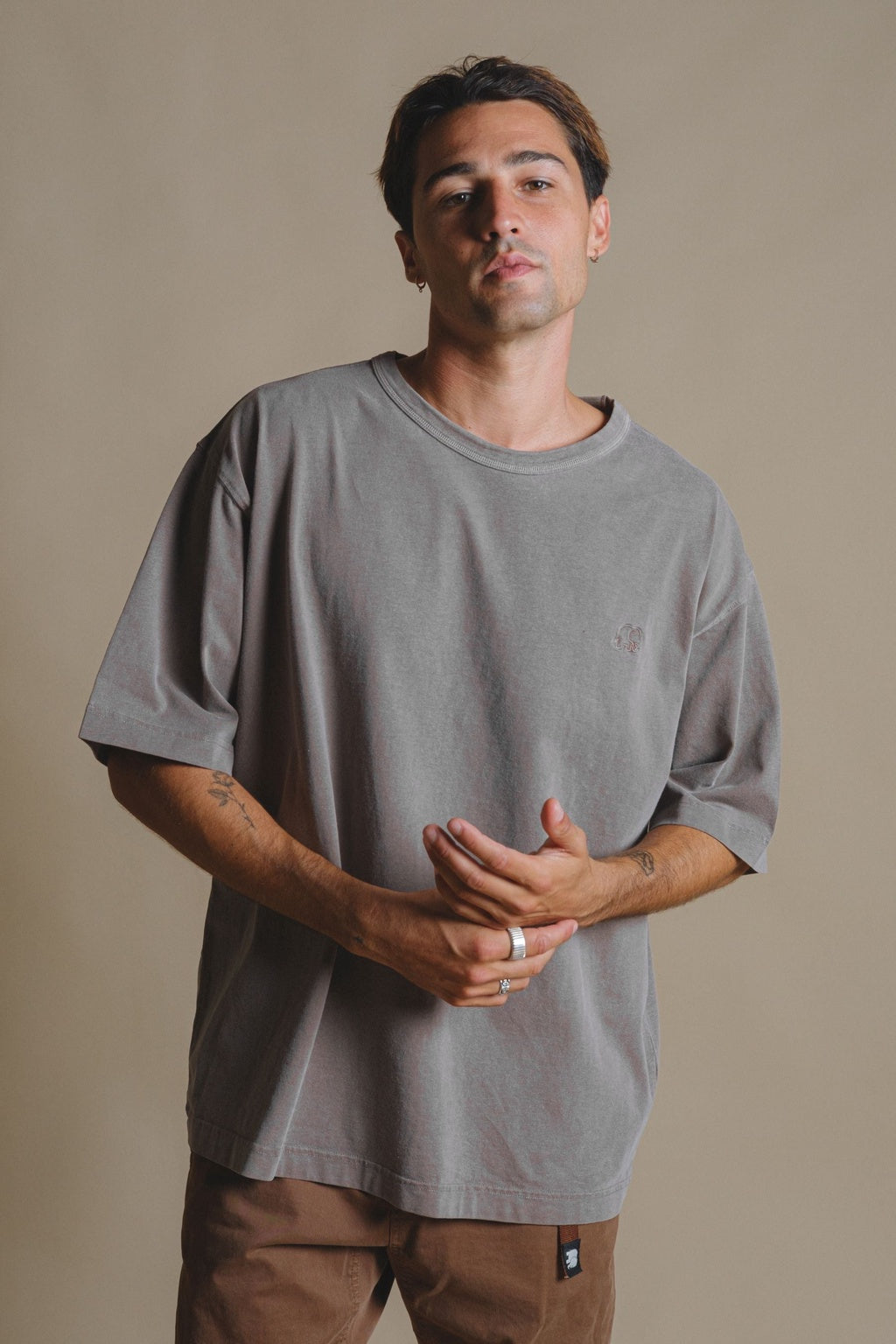T-shirt Stone Gray Grijs