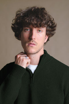 Bernia Quarter Zip Trui Bosgroen