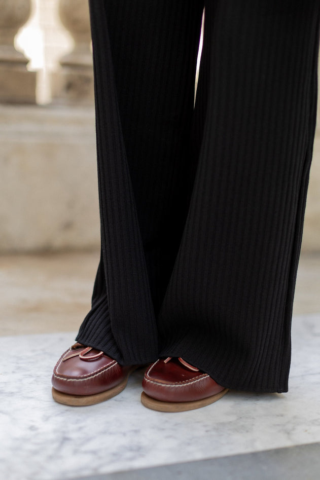 Vera Ribbed Pants Black