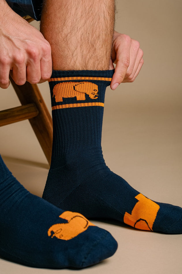 Navy Bamboo Athletic Sokken