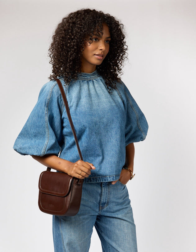 Nina Tas Chocoladebruin, Classic leer
