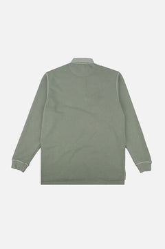Carvalho Pigment Heavyweight Polo Sweater Silver Green