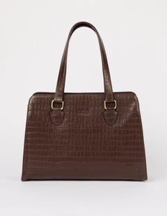 Blair Bag Chocolate Croco Print Leather