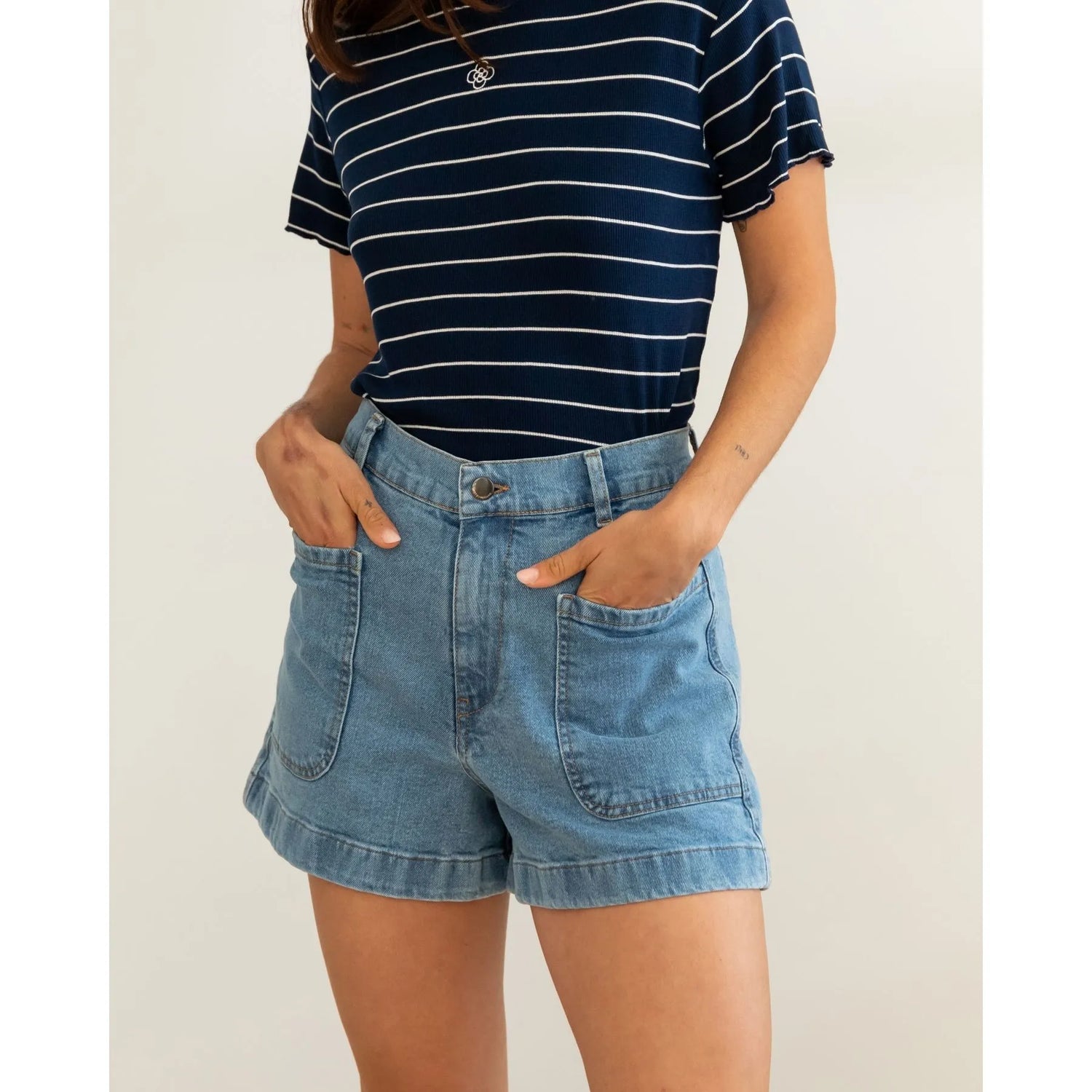Bermuda Denim Shorts Aqua