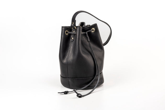 Chelsea Leren Bucket Tas Zwart