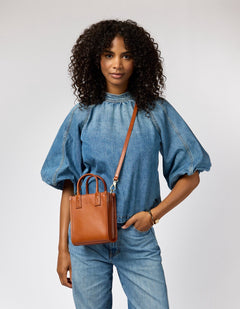 Jackie Classic Leather Mini Bag Cognac