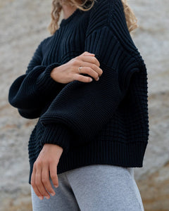 Delčia Cotton Sweater Black