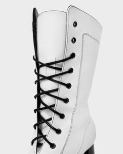 High Cactus Leather Boots White
