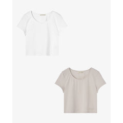 Clotsy Brand T-Shirt 2pack White & Beige