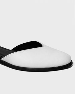 Alexa Cactus Leather Flats Black / White