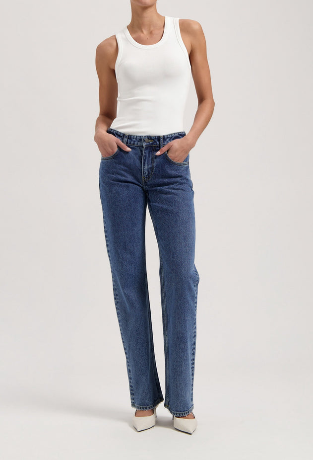 Carry Mid Straight Jeans Stone Vintage