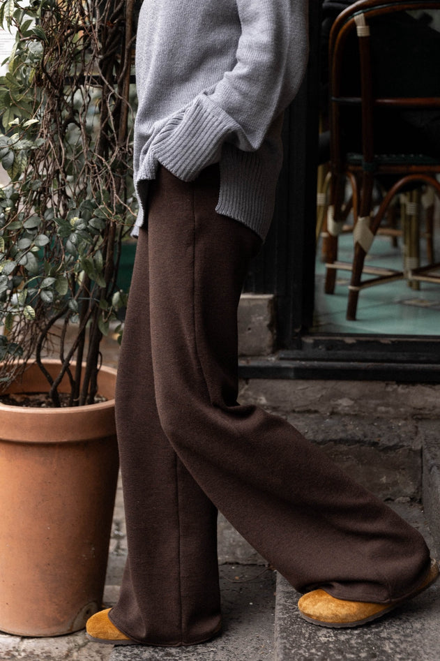 Bene Merino Wide Pants Chocolate