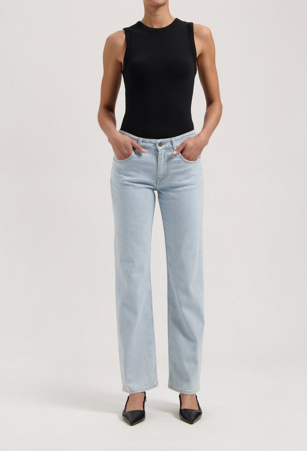 Carry Mid Straight Jeans Light Stone
