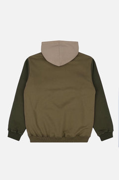 Color Block Hoodie Gothic Olive