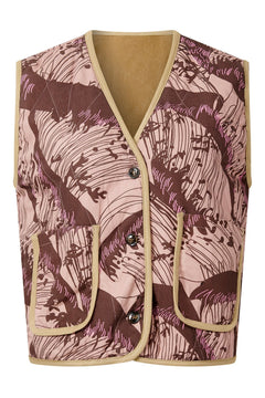 Wave Organic Cotton Reversible Vest Camel/Pink