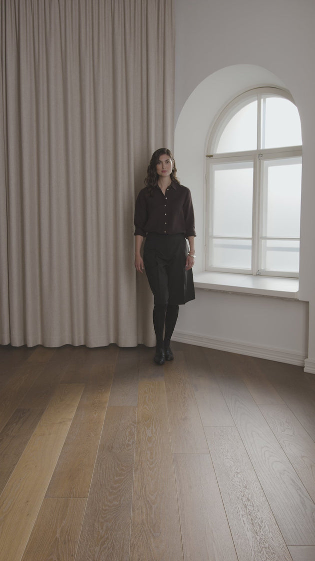 Lilly Linen Collar Shirt Dark Chocolate