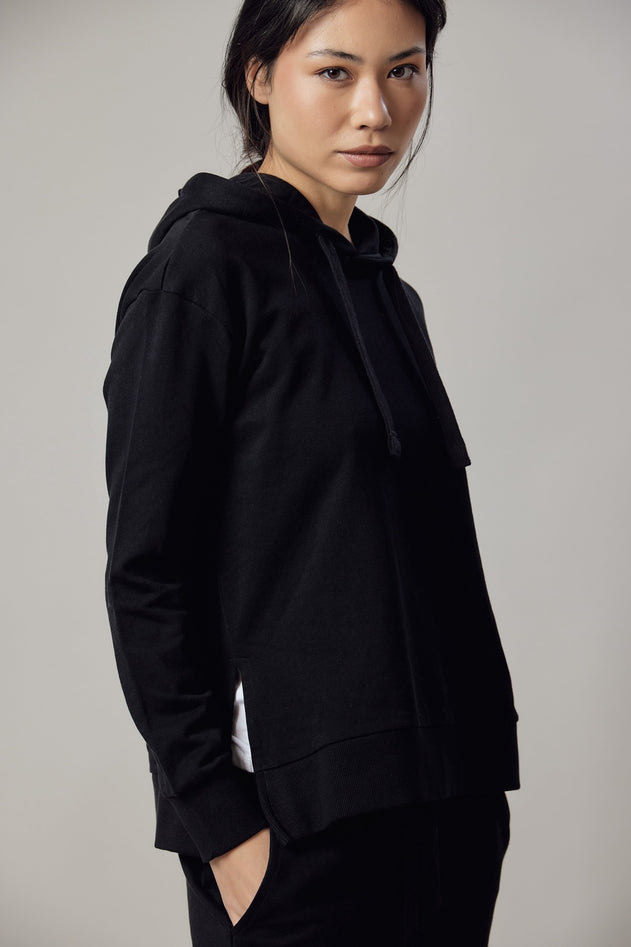 Women's Hoodie Sweatshirt With Side Slits