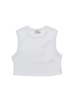 Kurt High-Neck Cropped Tank Top White