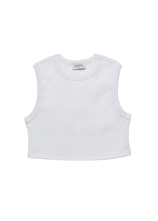 Kurt High-Neck Cropped Tank Top White