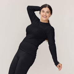 Women's Timmi Long Sleeve Merino Silk Shirt Black