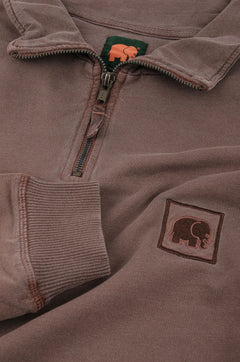Sauce Pigment Quarter Zip Sweater Chestnut