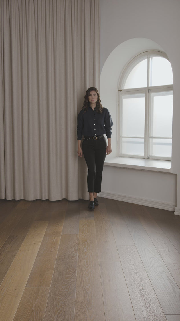 Lilly Linen Collar Shirt Dark Navy