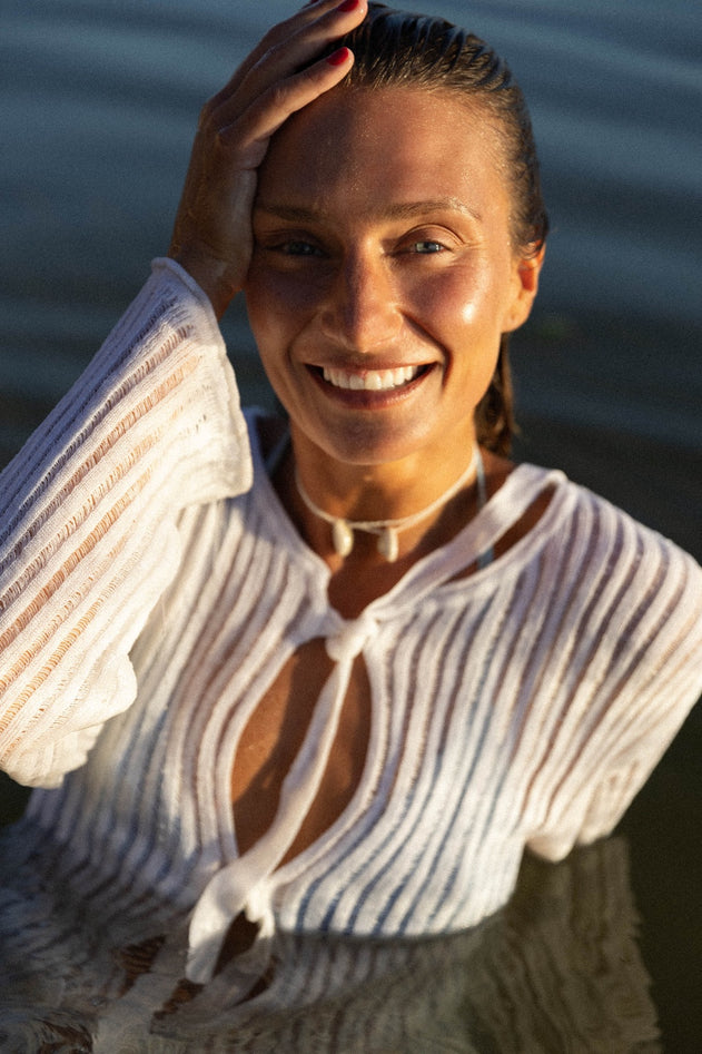 Sole Linen Cardigan White