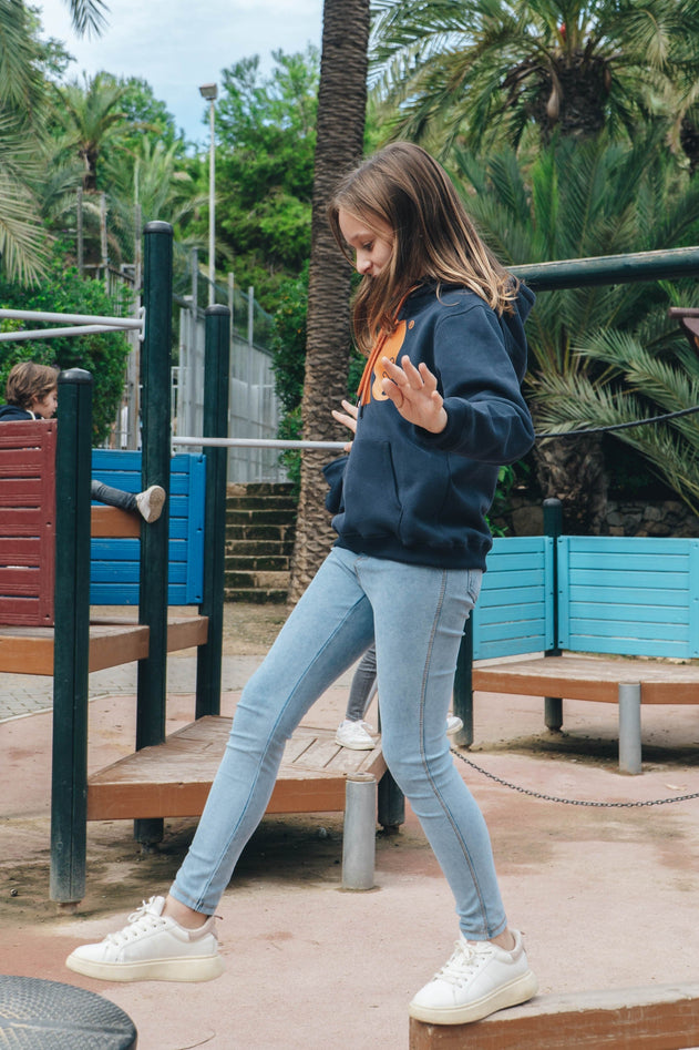 Kids Organic Classic Hoodie Trendsplant Blue