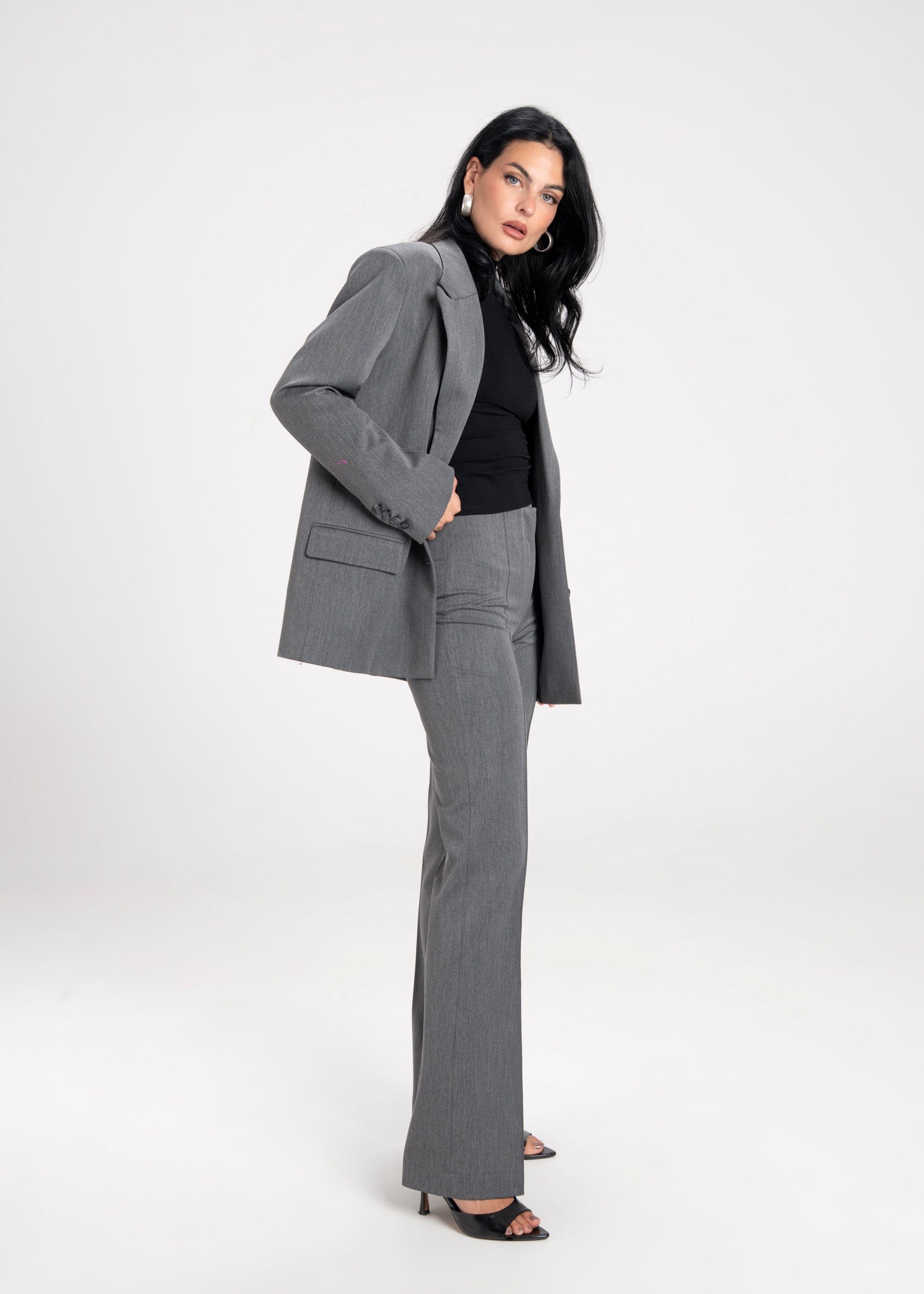 Keanu Flare Trousers Grey