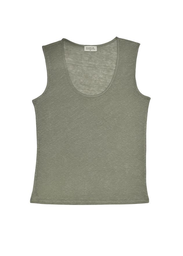Linen Tank Top Green