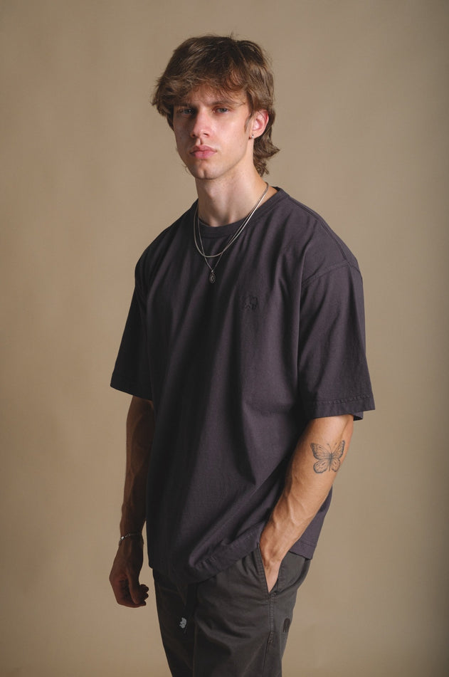 Essential Garment Heavyweight Oversized T-Shirt Pirate Black