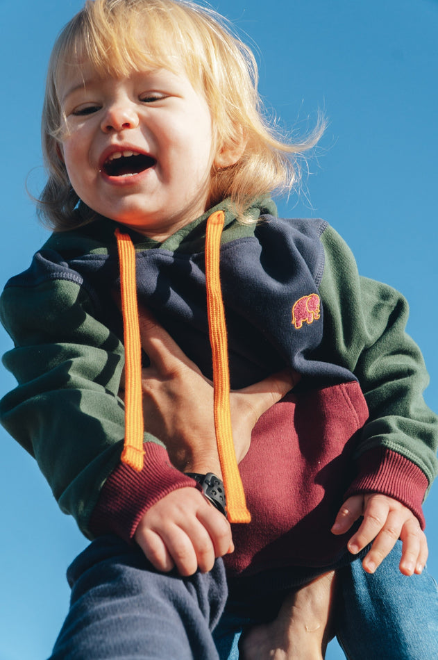 Kids' Color Block Hoodie Trendsplant Blue