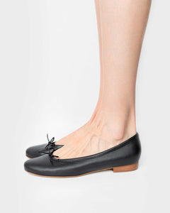 Audrey Grape Leather Ballerinas Black